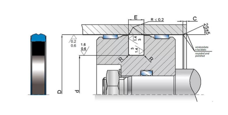 Уплотнение поршня PSQ 90х69х8.1 Pur98+NBR ( PSQ 0900 0690 081 CN )