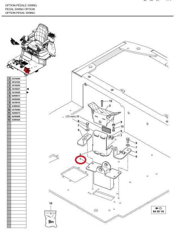 Педаль управления Bosch Rexroth R908353029 2TH6R / 2 TH6 R / MECALAC 5270640 / 08353029 для Mecalac 6MCR