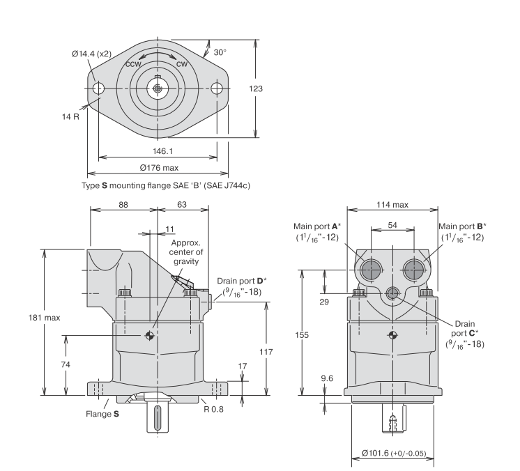 F11-019 Гидромотор Parker 3708484 / F11-019-LU-SV-S-000-000-0 / F11019LUSVS0000000
