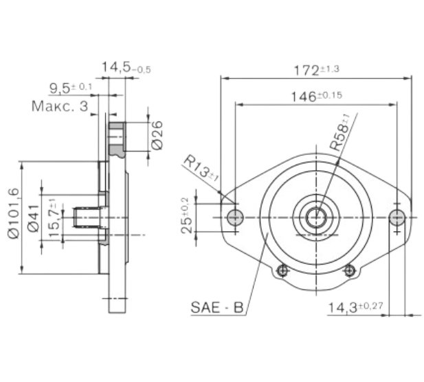 AZPFF-11-019/014 Гидронасос шестеренный двухсекционный Bosch Rexroth 0510 665 212 AZPFF-11-019/014RCC2020MB-S0177 (1519 222 774 + 1519 222 399) R918C06604