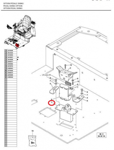 Педаль управления Bosch Rexroth R908353029 2TH6R / 2 TH6 R / MECALAC 5270640 / 08353029 для Mecalac 6MCR