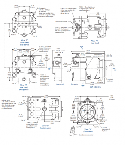 90M100 Гидромотор аксиально-поршневой Sauer Danfoss 90-M-100-NC-0-N-7-N-0-C7-W-00-NNN-00-00-G3 ( 11059805 ) для комбайна Claas Lexion