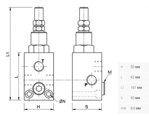 Предохранительный клапан Hansa Flex HKV01225012 / HK V0 12 250 12 (50-250Bar) VMP 3/4