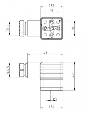 Разъем / коннектор Hirschmann 935-980-028 (739027 ) 935 980-028 / 935980028 CO GDML 2011 LED 24 HH sw